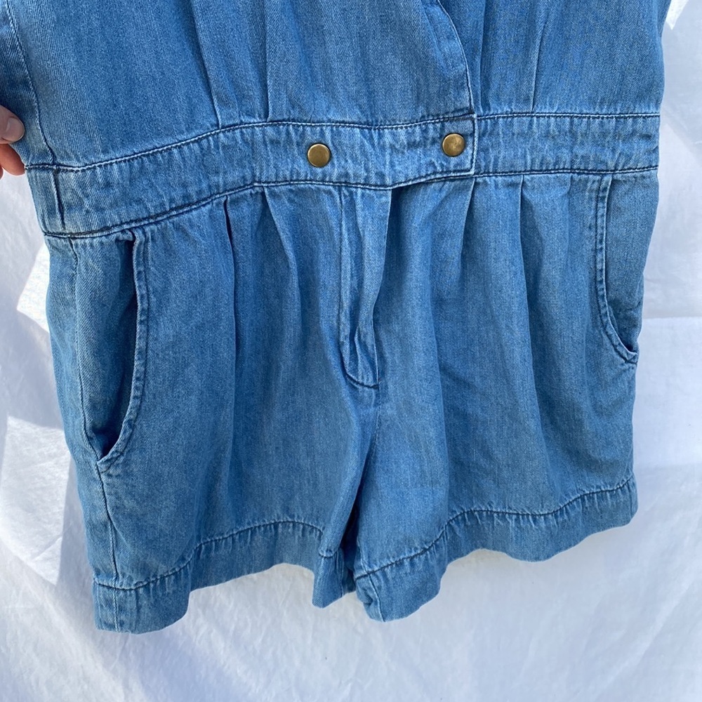 Life In Progress Denim Romper - Picture 2 of 9